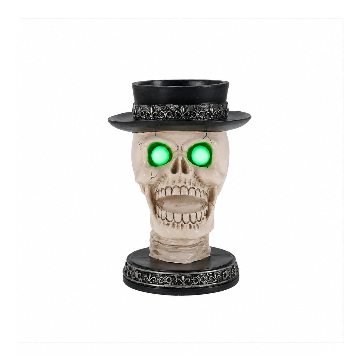 Glowing LED Halloween Skull Candle Holder