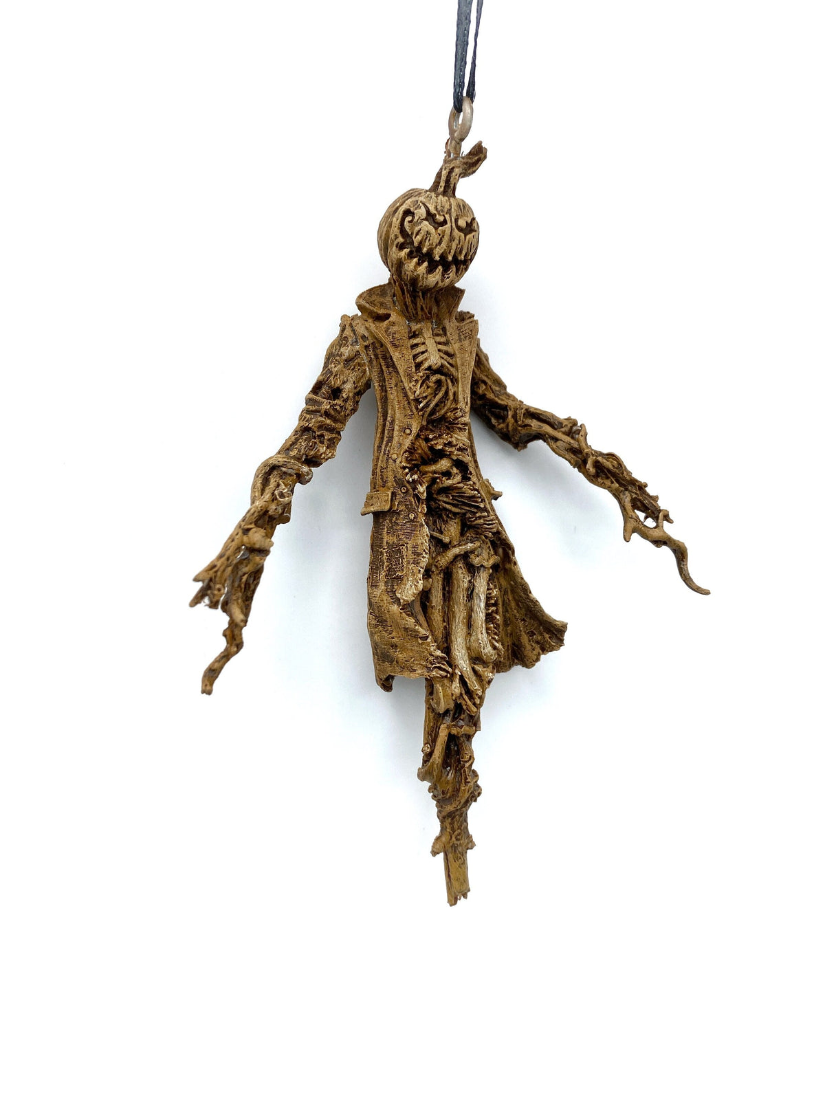 Spooky "Jack O' Lantern" Scarecrow Resin Sculpture