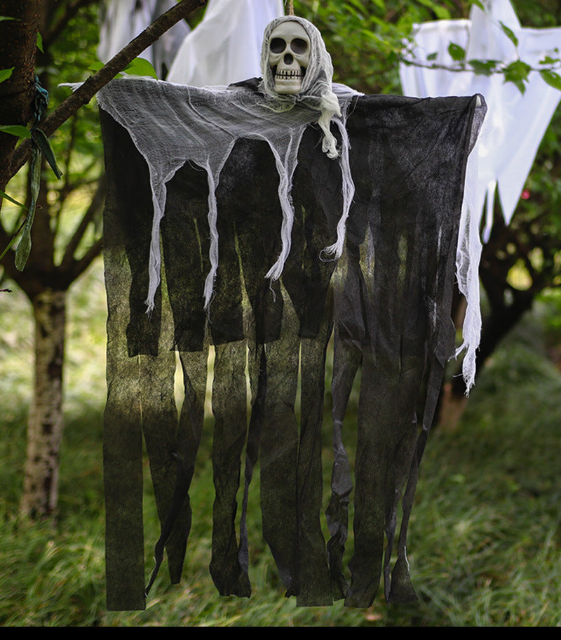 Hanging Skull Ghost Tree Ornament
