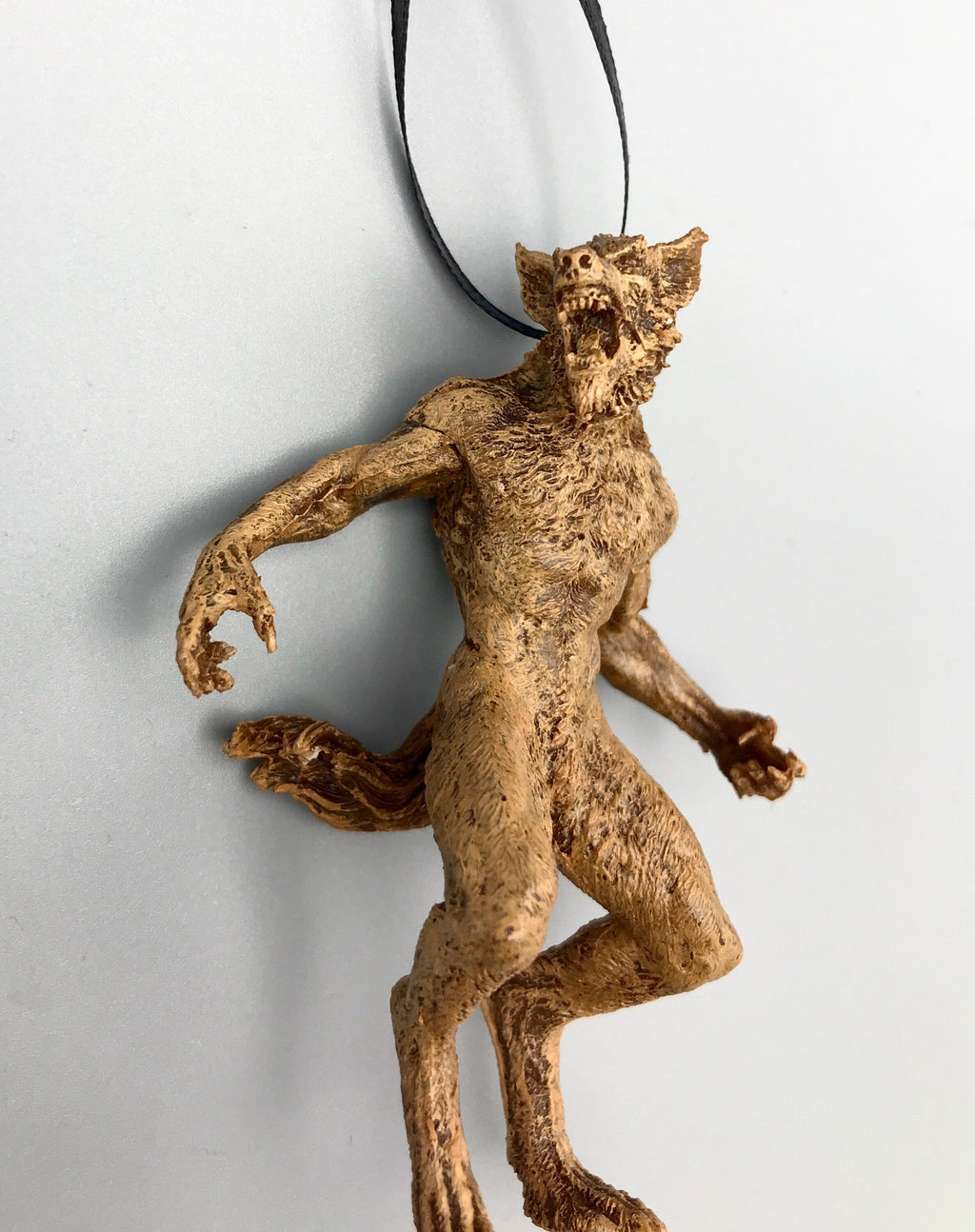 Spooky Hand-Painted Werewolf Resin Sculpture