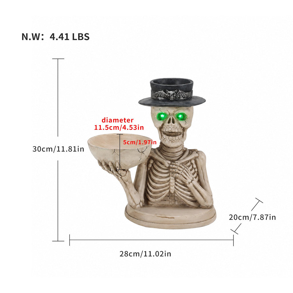 Spooky Skeleton Candy Bowl & Candle Holder