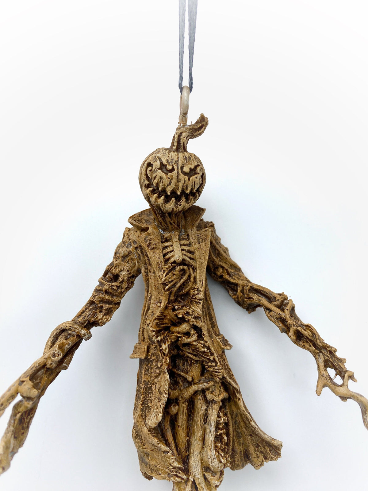 Spooky "Jack O' Lantern" Scarecrow Resin Sculpture