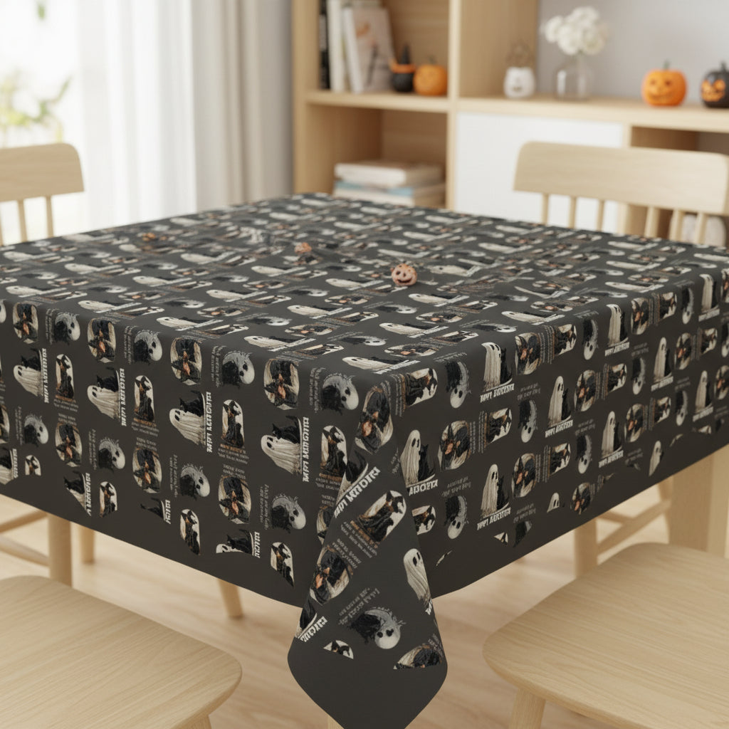 Halloween Cat Pattern Tablecloth