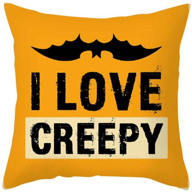 Spooky "Pumpkin Farmhouse" Halloween Cushion Cover