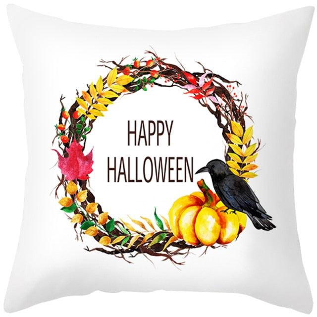 Spooky "Pumpkin Farmhouse" Halloween Cushion Cover