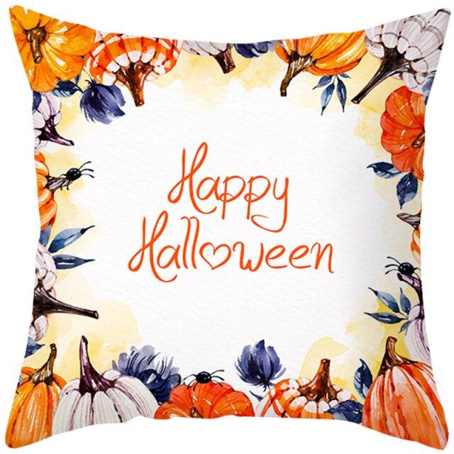 Spooky "Pumpkin Farmhouse" Halloween Cushion Cover