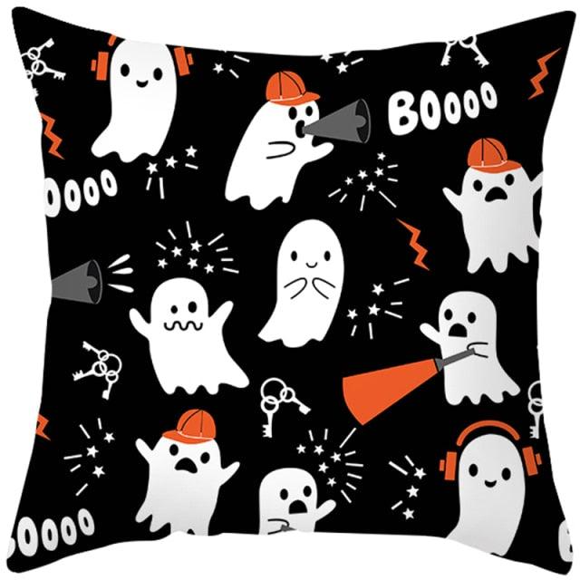 Spooky "Pumpkin Farmhouse" Halloween Cushion Cover