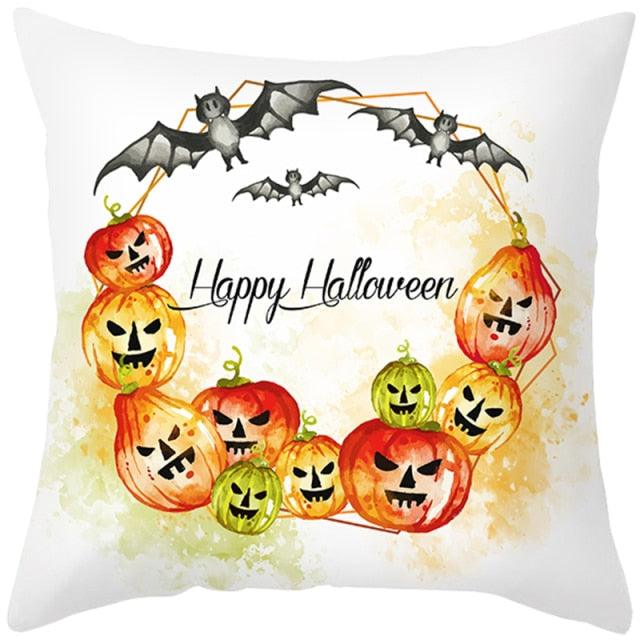 Spooky "Pumpkin Farmhouse" Halloween Cushion Cover
