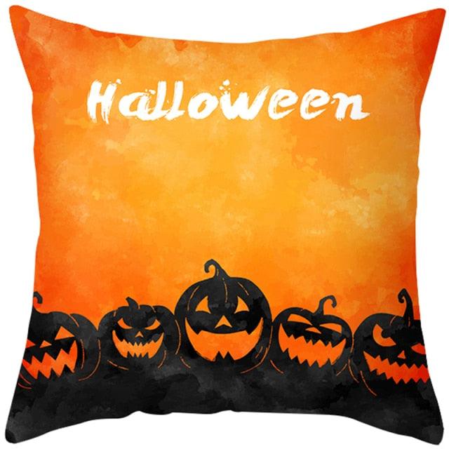Spooky "Pumpkin Farmhouse" Halloween Cushion Cover