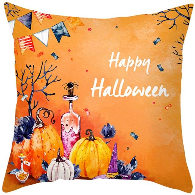 Spooky "Pumpkin Farmhouse" Halloween Cushion Cover