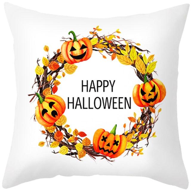 Spooky "Pumpkin Farmhouse" Halloween Cushion Cover