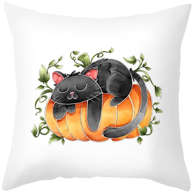 Spooky "Pumpkin Farmhouse" Halloween Cushion Cover