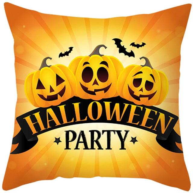 Spooky "Pumpkin Farmhouse" Halloween Cushion Cover