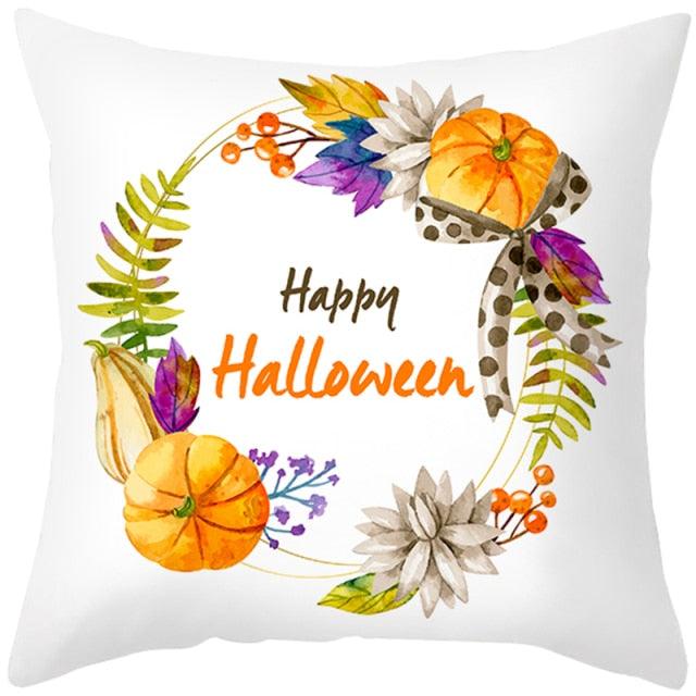 Spooky "Pumpkin Farmhouse" Halloween Cushion Cover
