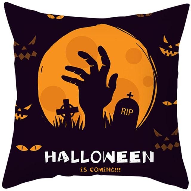 Spooky "Pumpkin Farmhouse" Halloween Cushion Cover