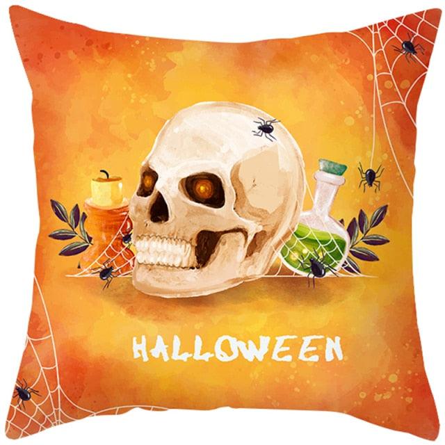 Spooky "Pumpkin Farmhouse" Halloween Cushion Cover