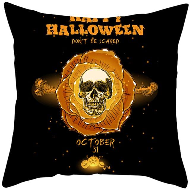Spooky "Pumpkin Farmhouse" Halloween Cushion Cover