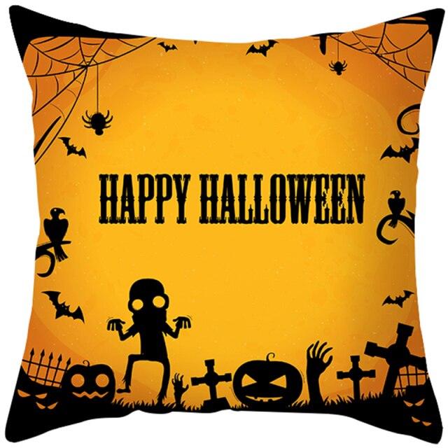 Spooky "Pumpkin Farmhouse" Halloween Cushion Cover