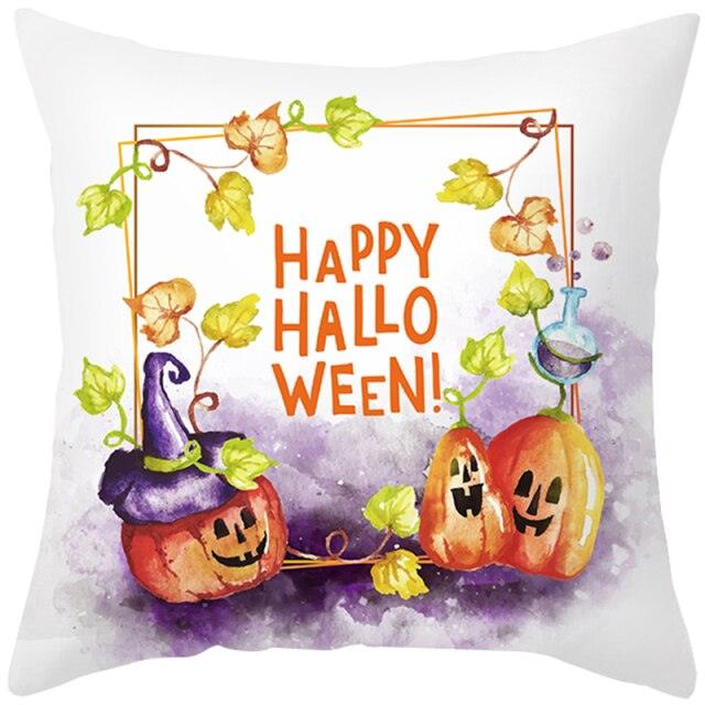 Spooky "Pumpkin Farmhouse" Halloween Cushion Cover