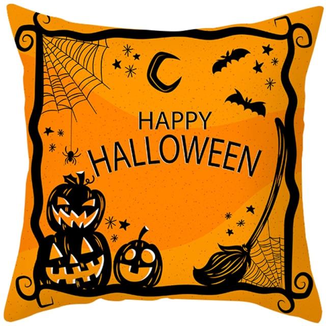 Spooky "Pumpkin Farmhouse" Halloween Cushion Cover