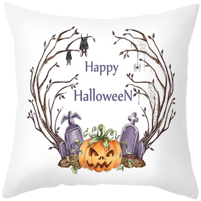 Spooky "Pumpkin Farmhouse" Halloween Cushion Cover