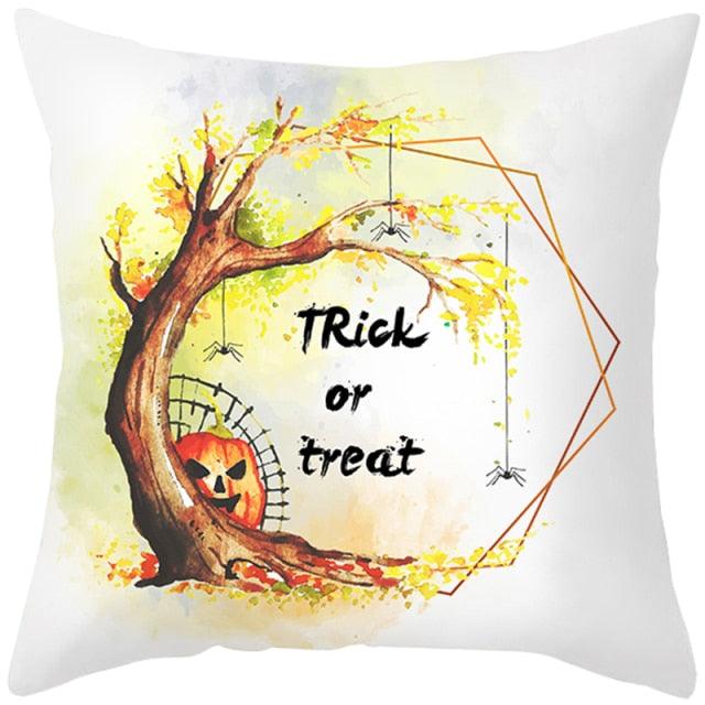 Spooky "Pumpkin Farmhouse" Halloween Cushion Cover