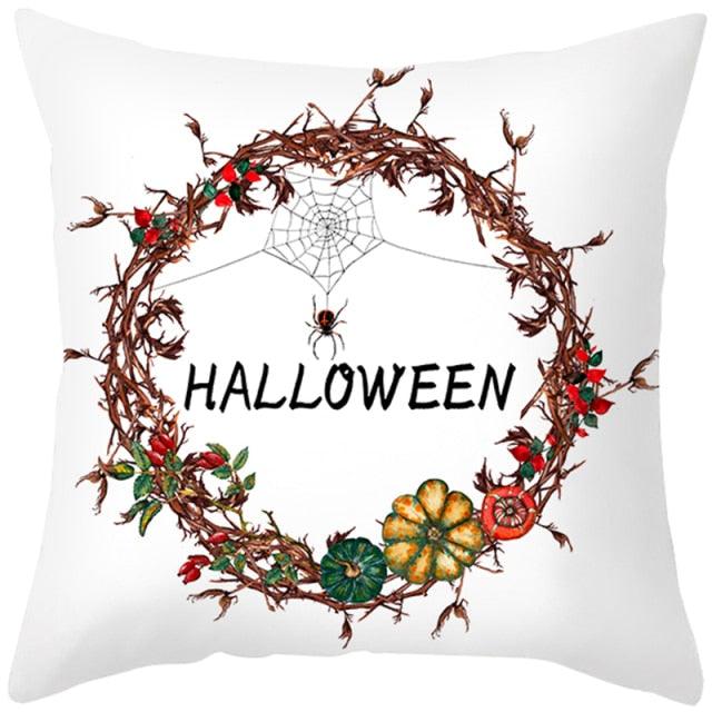 Spooky "Pumpkin Farmhouse" Halloween Cushion Cover