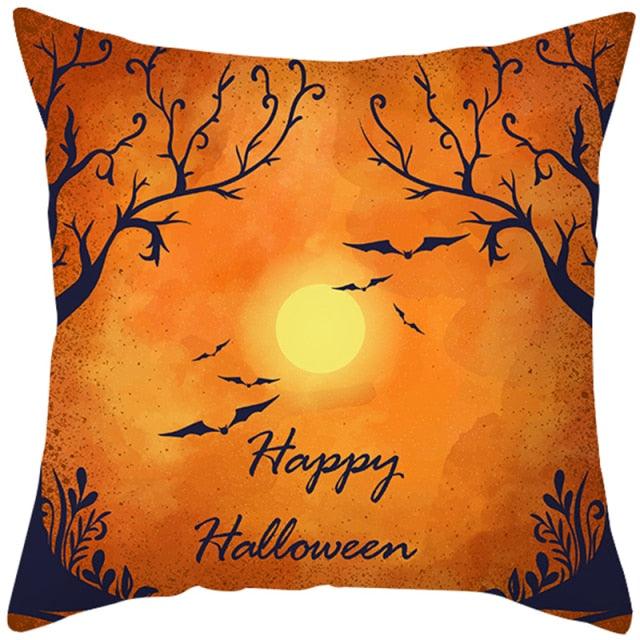 Spooky "Pumpkin Farmhouse" Halloween Cushion Cover