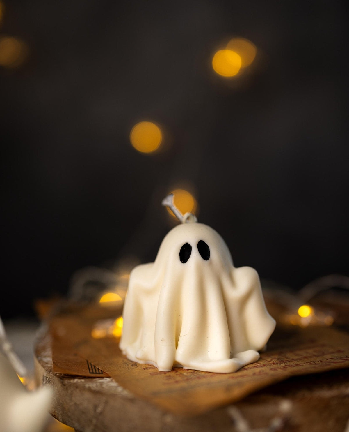 Spooky Halloween Ghost Pillar Candle