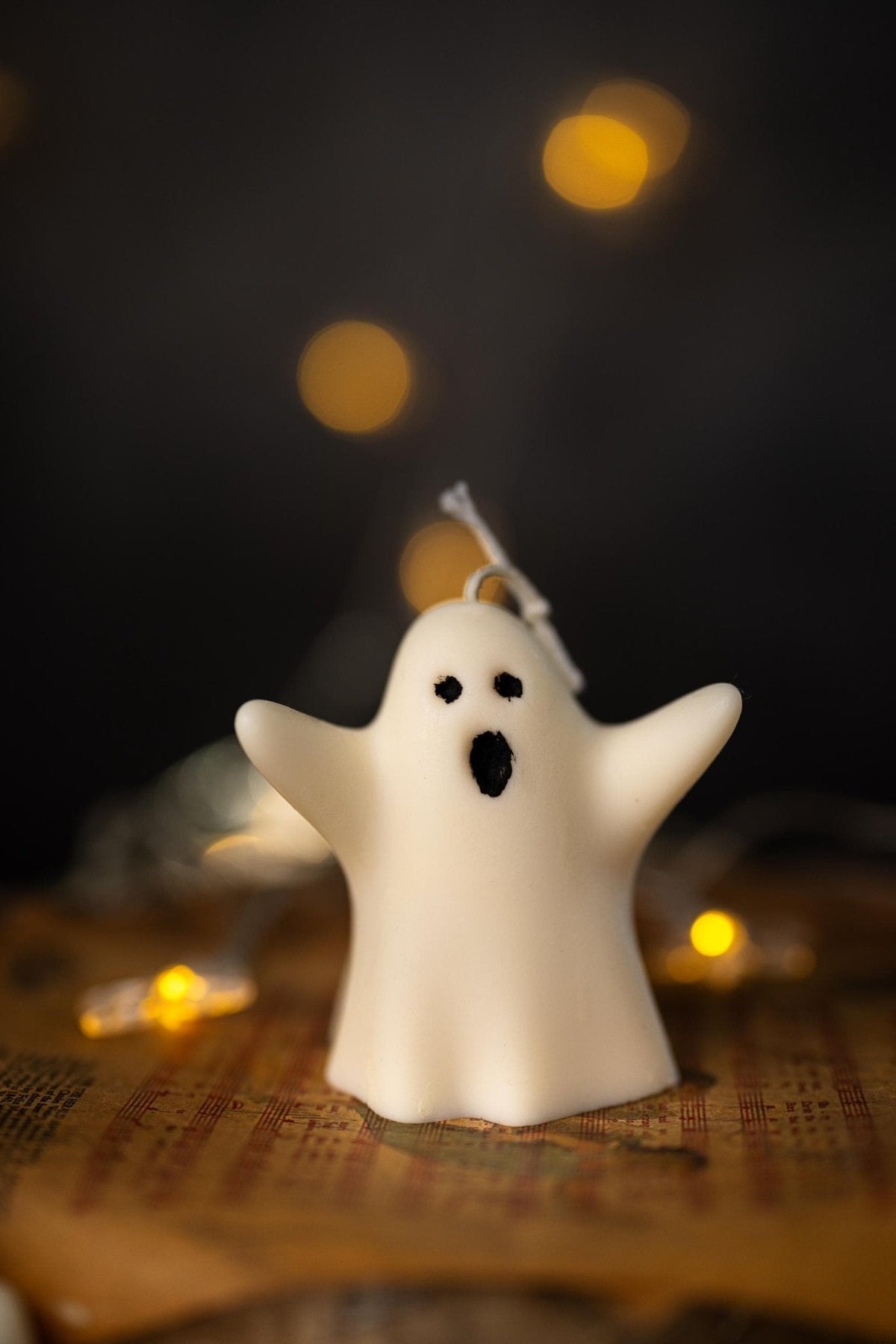 Spooky Halloween Ghost Pillar Candle