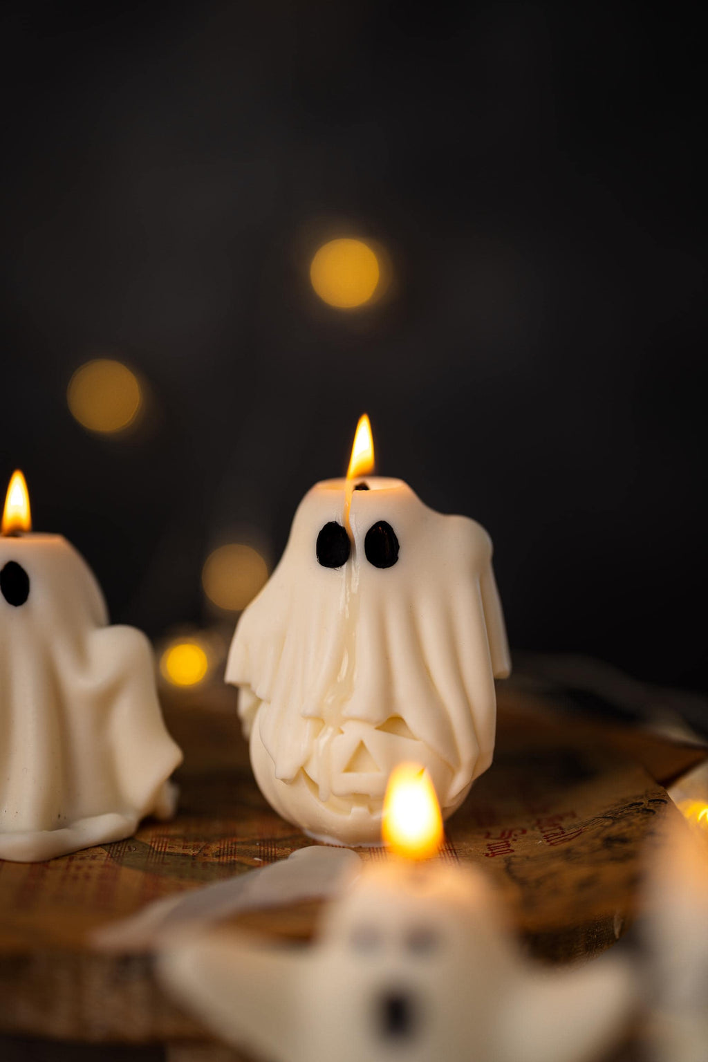 Spooky Halloween Ghost Pillar Candle