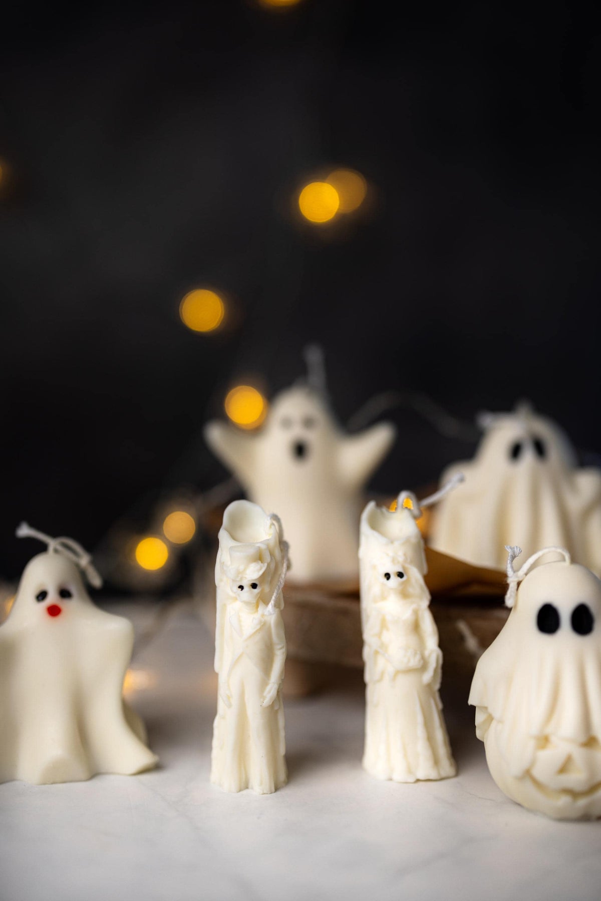 Spooky Halloween Ghost Pillar Candle