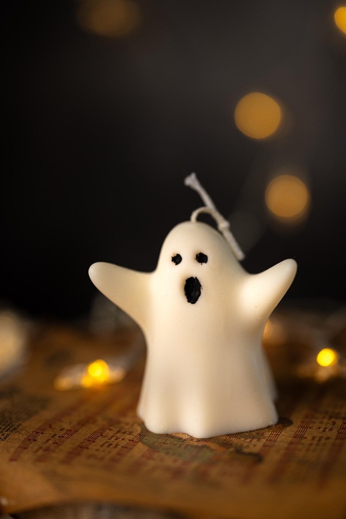 Spooky Halloween Ghost Pillar Candle