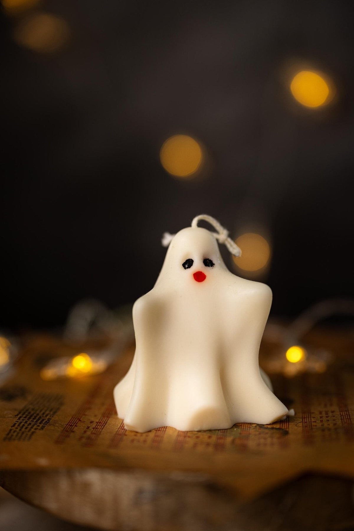 Spooky Halloween Ghost Pillar Candle