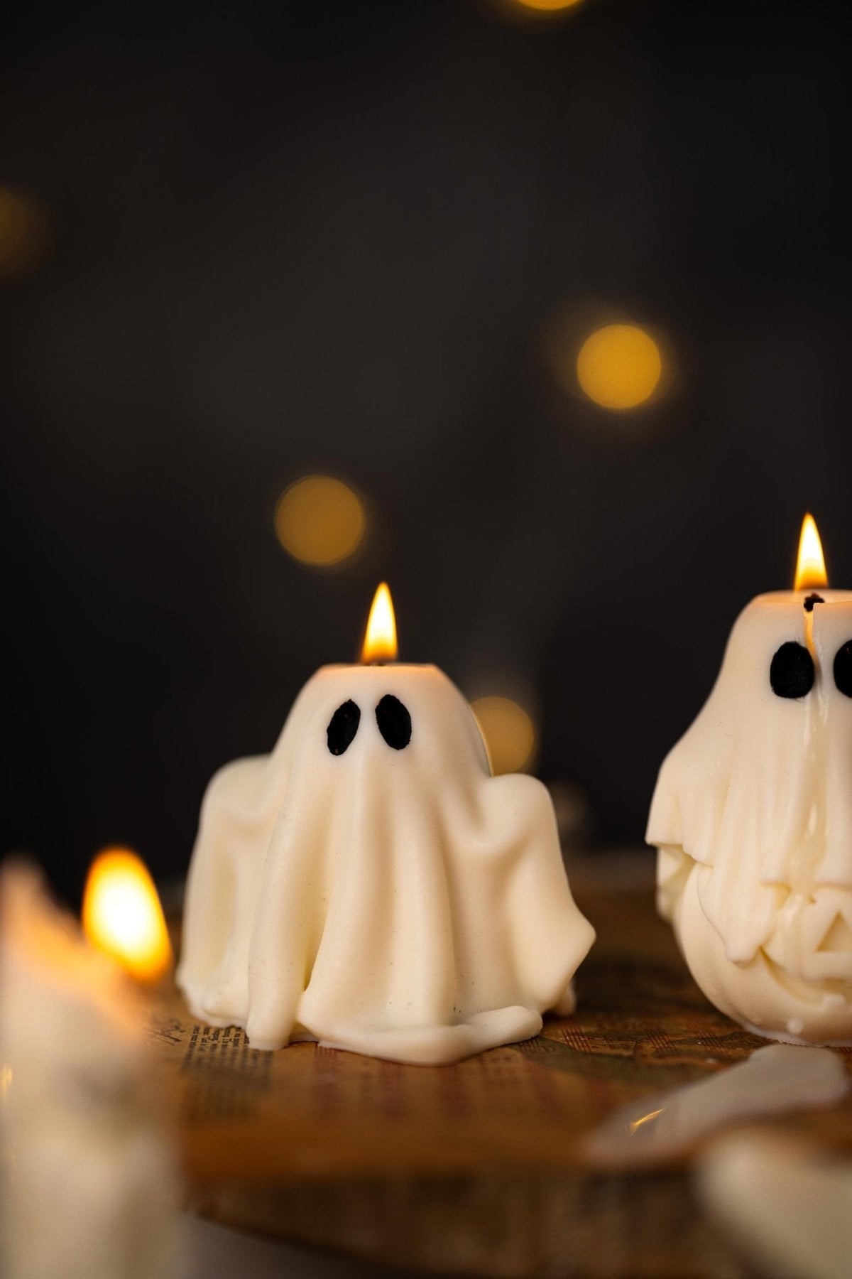 Spooky Halloween Ghost Pillar Candle