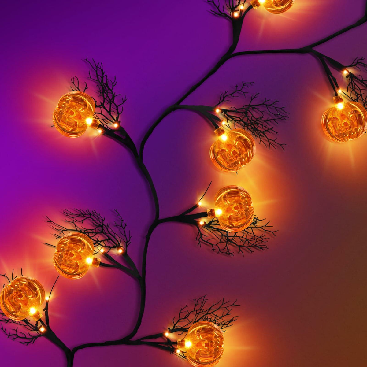 Spooky Pre-Lit Halloween Willow Vine Garland (6ft)