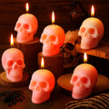 Spooky Pastel Pink Skull Candles (6-Pack)