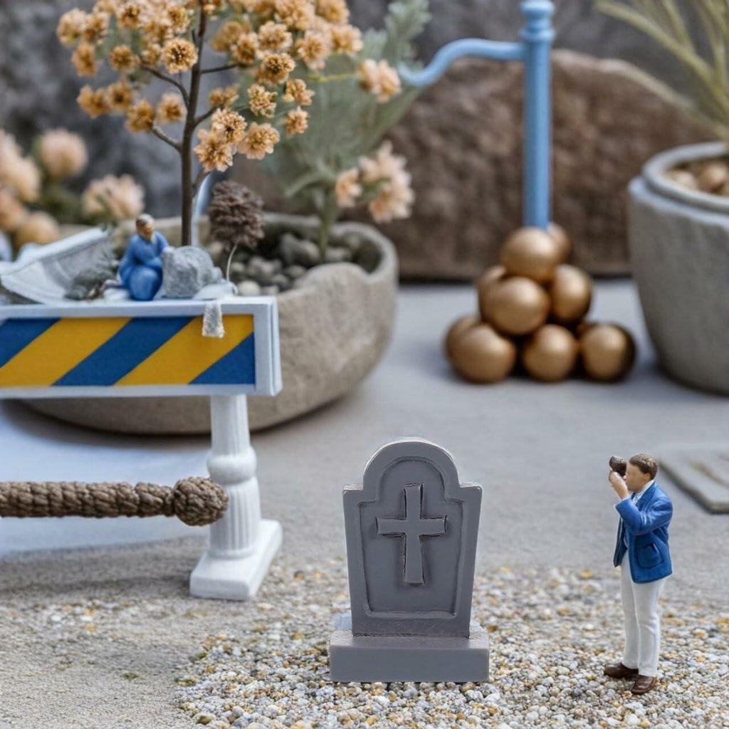 Miniature Resin Tombstone Decor (20-Piece Set)