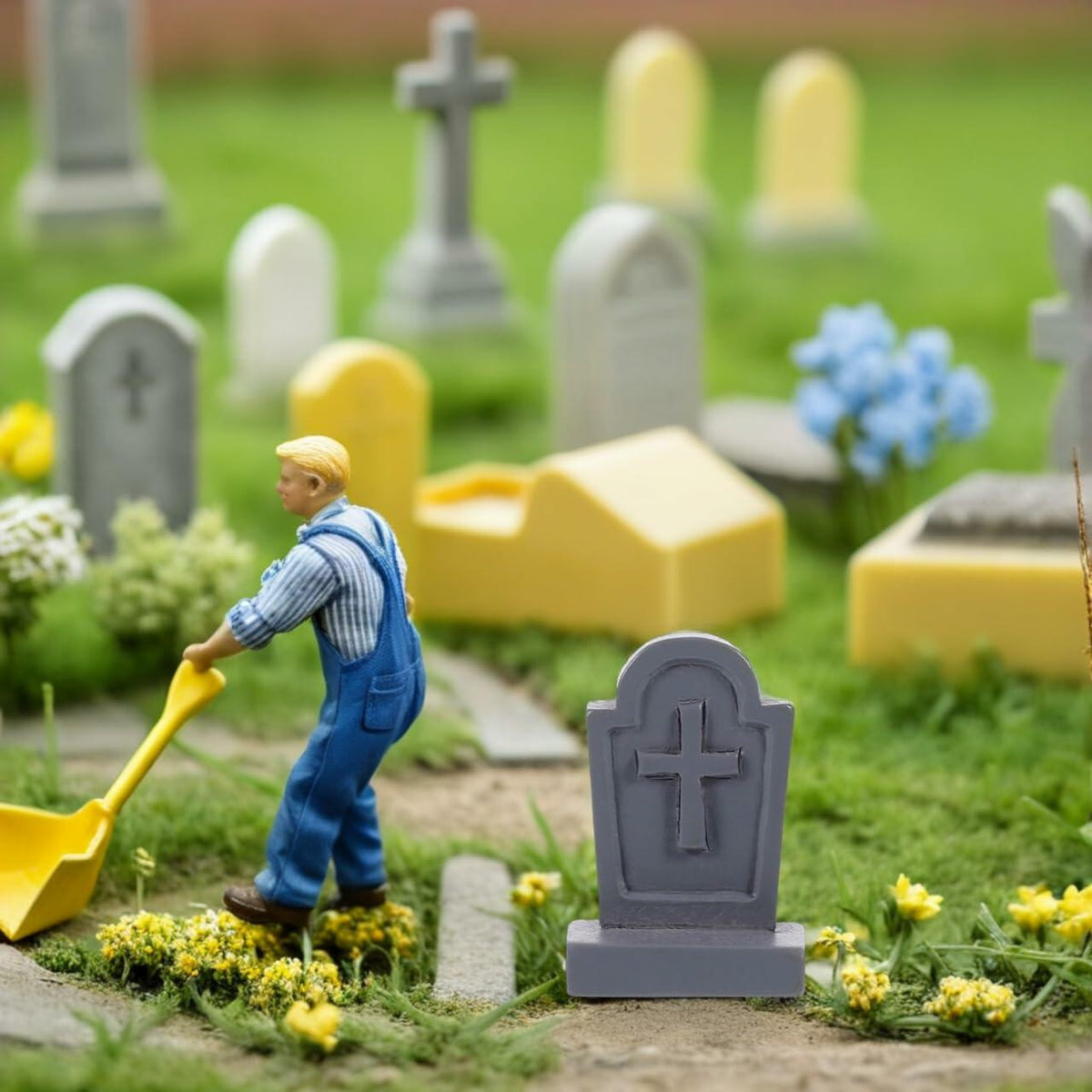 Miniature Resin Tombstone Decor (20-Piece Set)