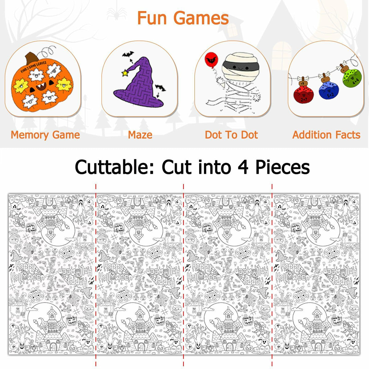 Coloring Tablecloth Decorations 118x54 Inches Paper