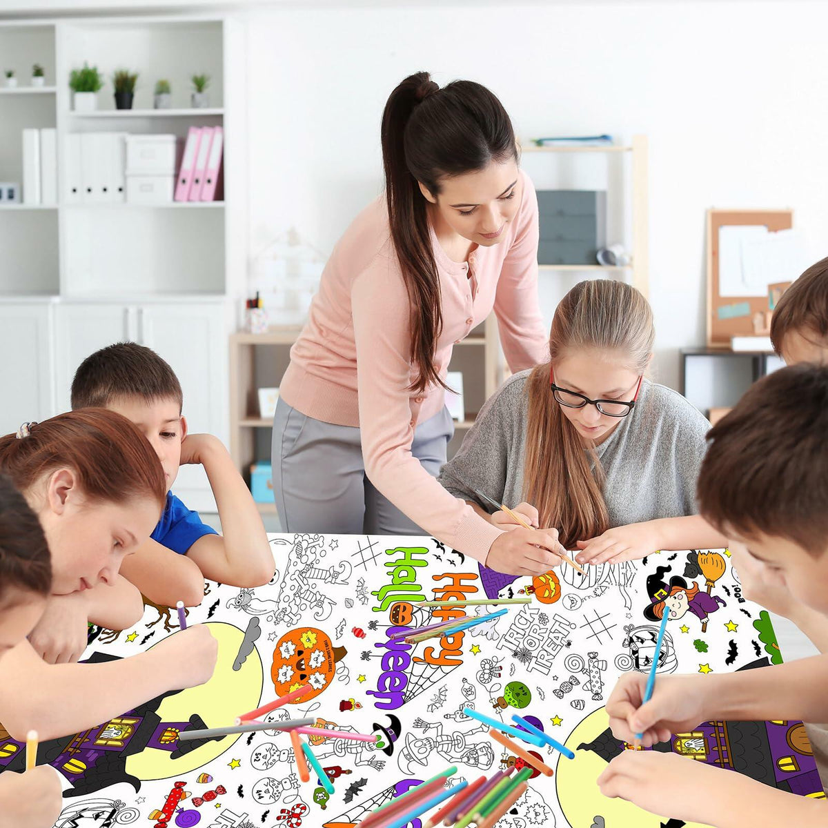 Coloring Tablecloth Decorations 118x54 Inches Paper